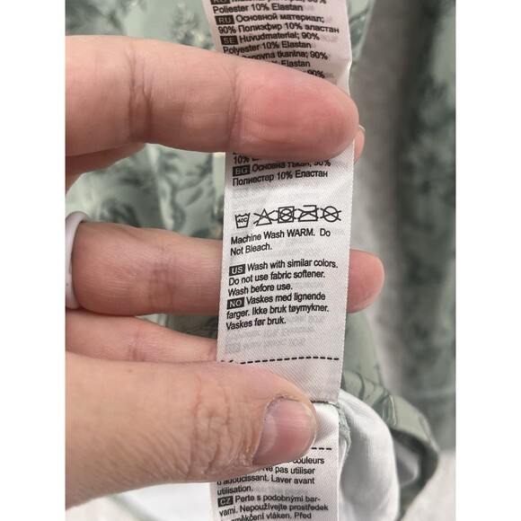 Kari Traa Fryd Baselayer Shirt Size L Floral Performance Outdoor Sage Green - Picture 7 of 8